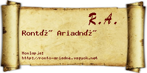 Rontó Ariadné névjegykártya